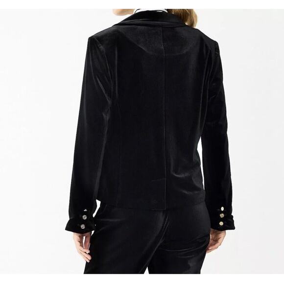 Draper James Blazer Womens Small Black Velvet Witchy Career Office Work Jacket - Picture 7 of 11